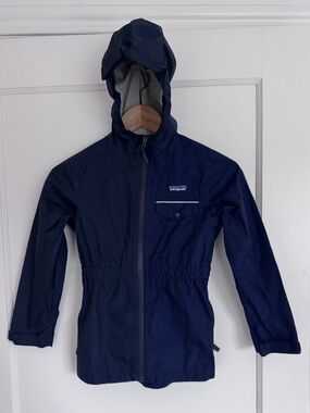 Patagonia Child's Blue Hooded Rain Jacket